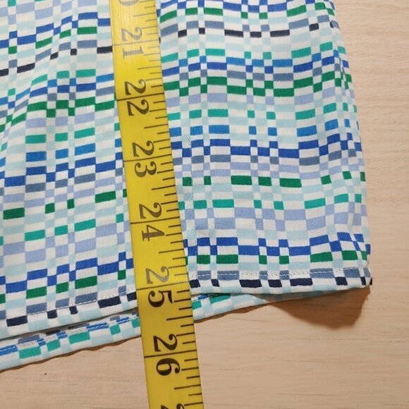 BANANA REPUBLIC Blue & green cropped sleeves half button down blouse - Picture 12 of 12